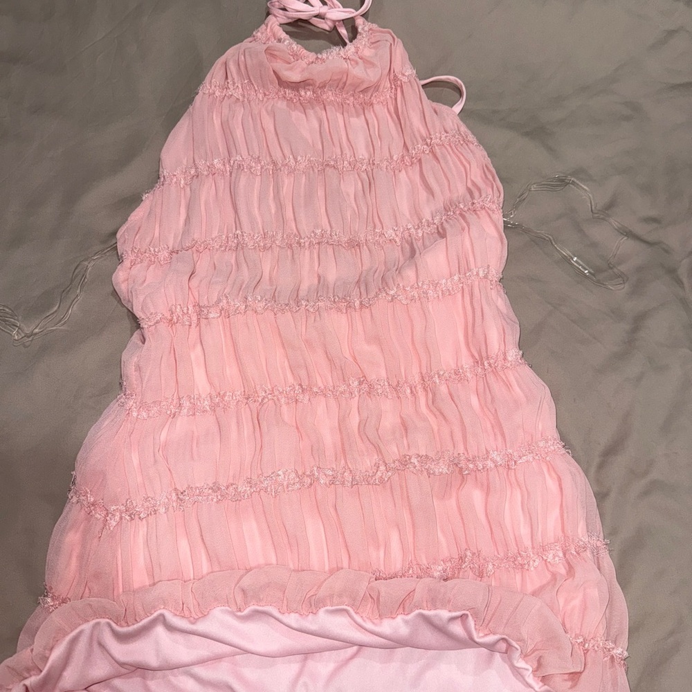 Peppermayo Pink Tiered Mini Dress - Picture 3 of 5